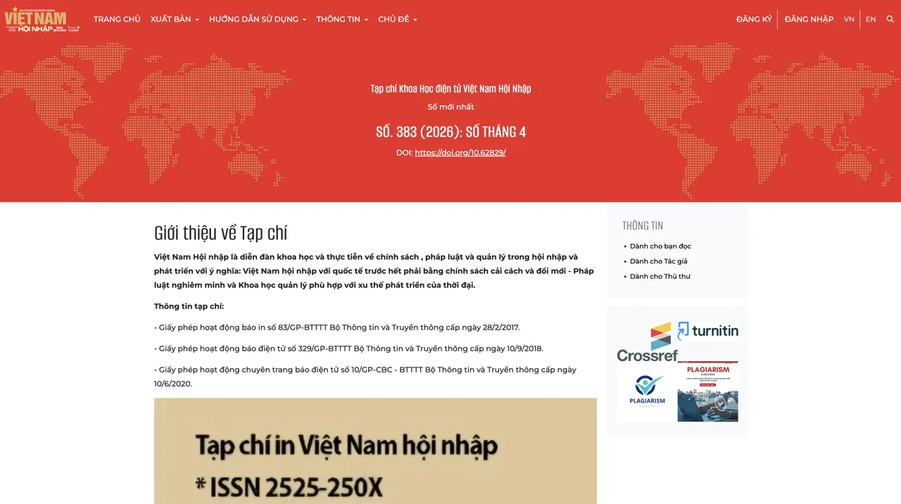 Bìa Tạp chí Việt Nam hội nhập
